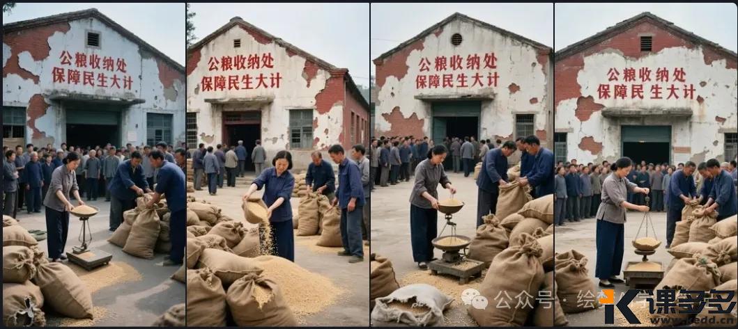 图片[6]-穿越时空的震撼！AI技术复刻70年代”交公粮”热血场景！！-课多多