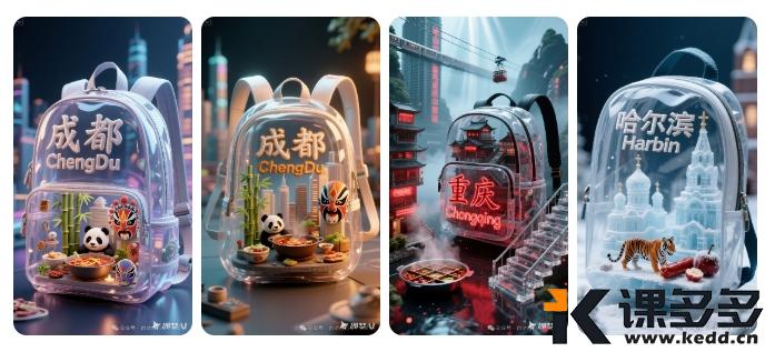 更好看的文旅书包来了，即梦 AI 制作城市特色书包（附提示词）-课多多