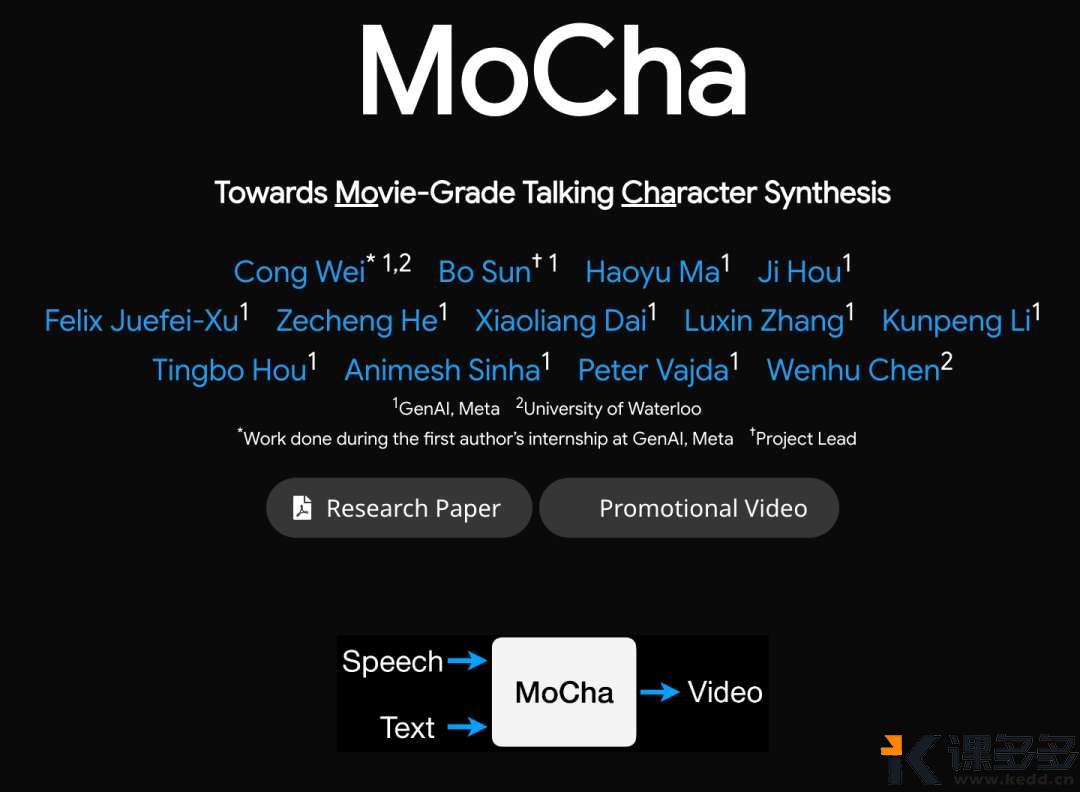 MoCha:再次掀开AI数字人对口型的天花板!-课多多