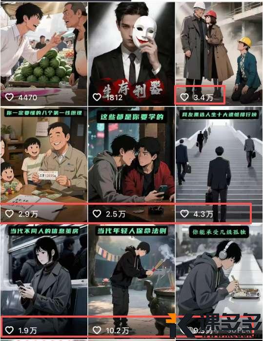 用AI复刻生活真相,20条作品就收获了4.9万的粉丝,评论区的互动和共鸣极强-课多多