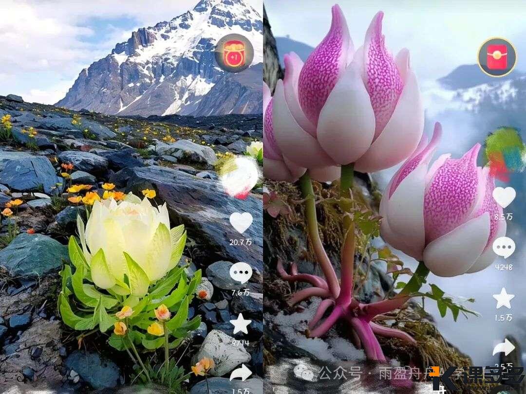 简单但涨粉飞快!即梦制作天山雪莲AI视频(附提示词)-课多多